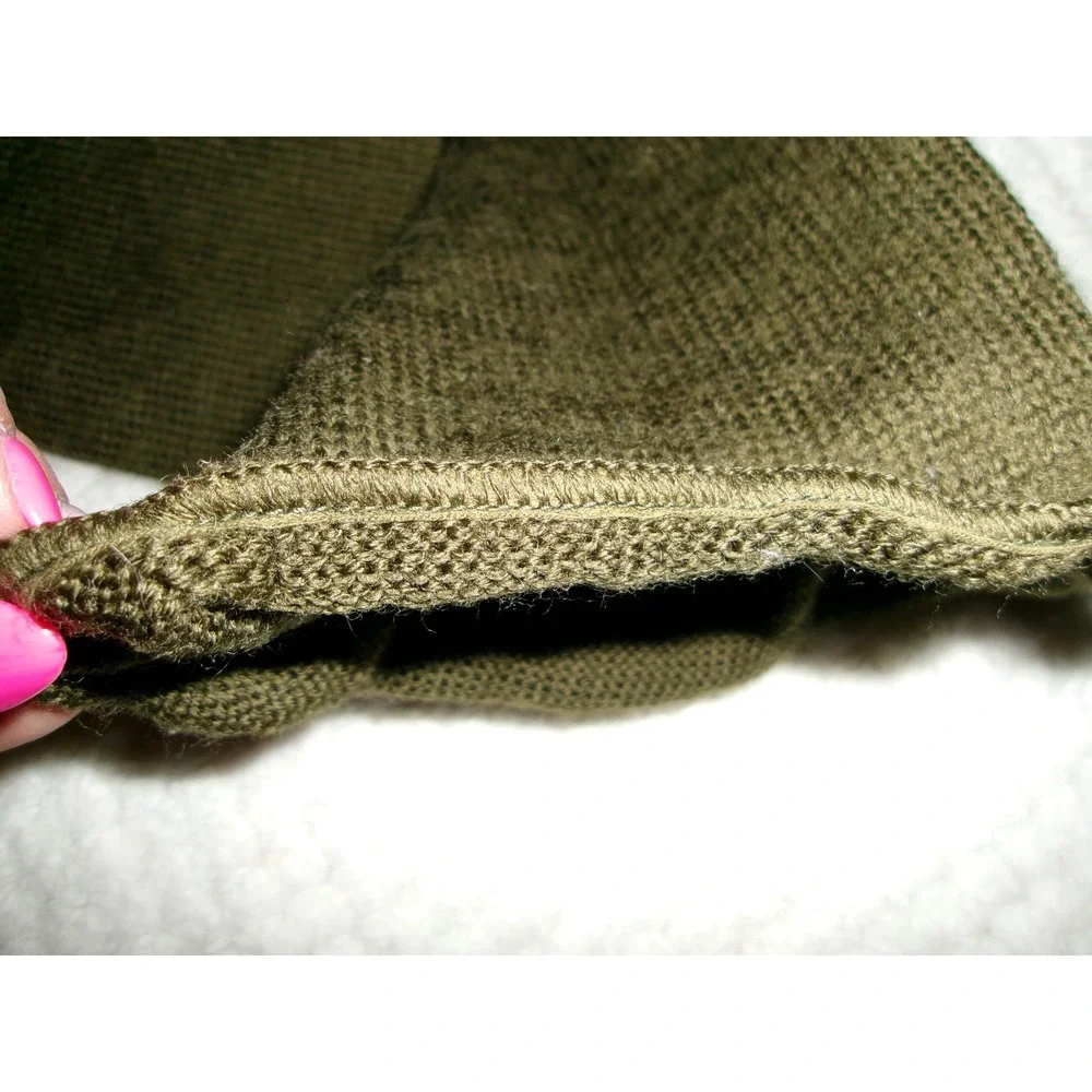 Midwest Knitting Mills Mens OS Scarf Olive Drab Green 100% Wool USGI